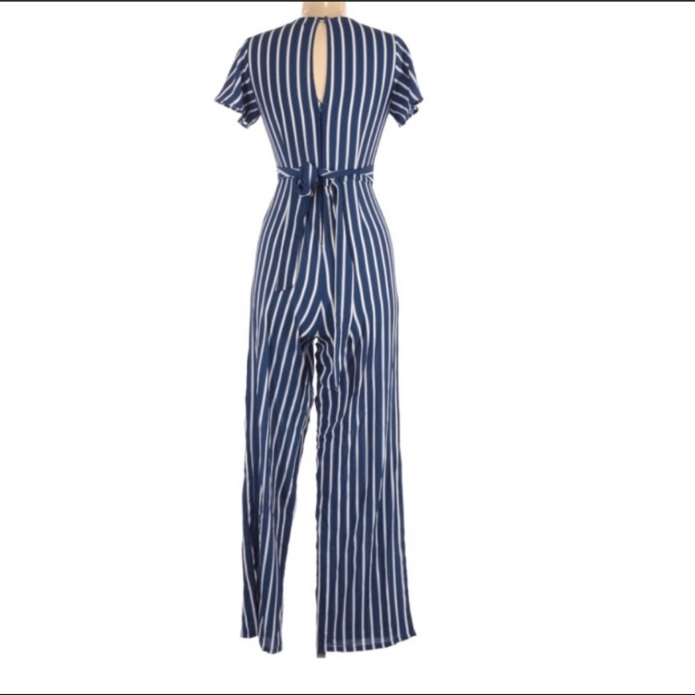Crystal Doll Size 7(juniors) Stripped Jumpsuit
